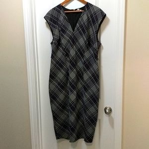NY&Co. Sheath plaid midi length dress